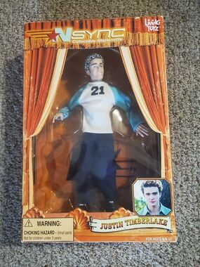 NSYNC Justin Timberlake Collectible Marionette Doll - White & Teal Shirt